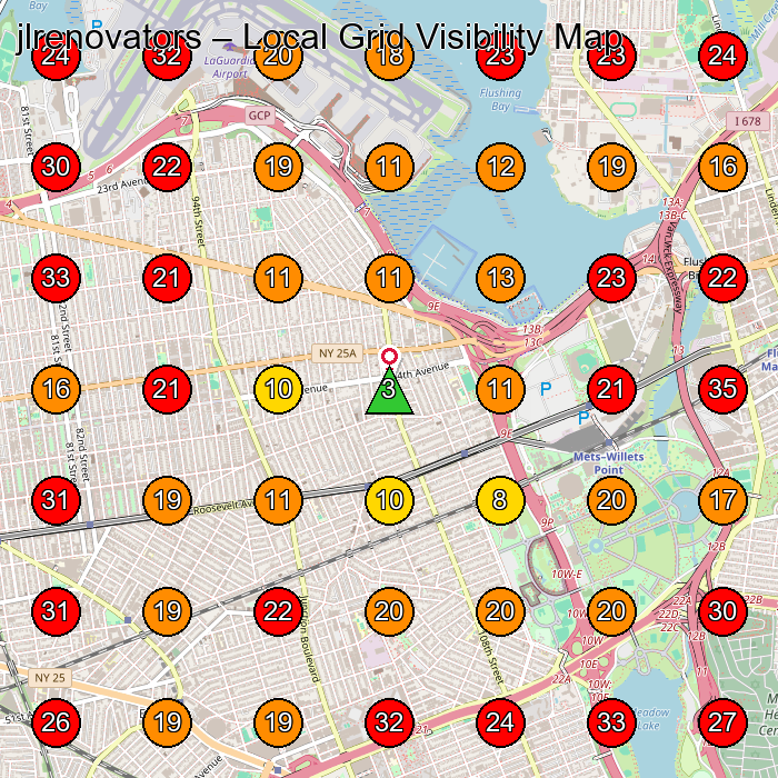 jlrenovators GeoGrid visibility map for Masonry Contractor in Elmhurst